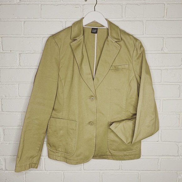 🔟 Vintage Gap Pocket Khaki Blazer Jacket Coat XL